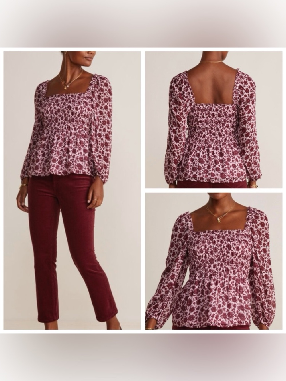 VINYARD VINES “Ivy League” Floral Smocked Top-EUC